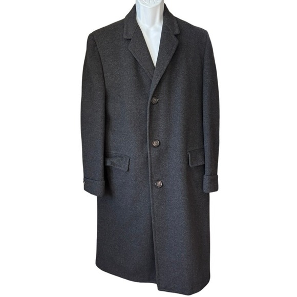 Crombie Other - Vintage Crombie Overcoat Sz 44R Charcoal Gray Aberdeen Scotland Made in USA